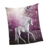 Max Digital Printing Flannel Blanket Soft Bed Sofa Throw Unicorn 130x150cm