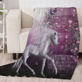 Max Digital Printing Flannel Blanket Soft Bed Sofa Throw Unicorn 130x150cm