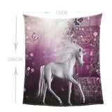 Max Digital Printing Flannel Blanket Soft Bed Sofa Throw Unicorn 150x200cm