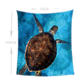 Max Digital Printing Flannel Blanket Soft Bed Sofa Throw Sea Turtle 150x200cm