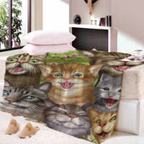 Max Digital Printing Flannel Blanket Soft Bed Sofa Throw Cats 150x200cm