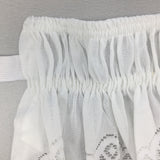 Max Vintage Crochet Lace Ruffle Elastic Band Bed Skirt  White 2_100x200cm