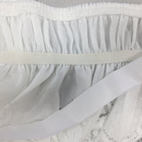 Max Vintage Crochet Lace Ruffle Elastic Band Bed Skirt  White 2_100x200cm