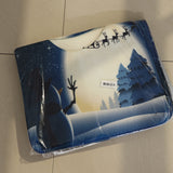 Max 3 Pieces Flannel Non Slip Bath Mat Toilet Lid Cover Christmas Decor Blue