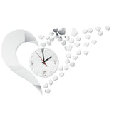 DIY 3D Acrylic Mirror Surface Wall Clock Sticker for Living Room Silver