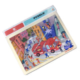 Max 24 Pieces Wooden Jigsaw Puzzle Baby Kids Puzzle Toy Fire Fighting