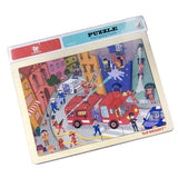 Max 24 Pieces Wooden Jigsaw Puzzle Baby Kids Puzzle Toy Fire Fighting
