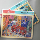Max 24 Pieces Wooden Jigsaw Puzzle Baby Kids Puzzle Toy Fire Fighting