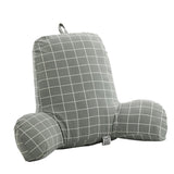 Max Bed Rest Reading Pillow Support for Adults Teens Kids Grey Grid