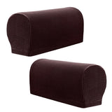 Maxbell Set of 2 Nonslip Stretch Furniture Sofa Armrest Cover Protector Chocolate