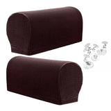 Maxbell Set of 2 Nonslip Stretch Furniture Sofa Armrest Cover Protector Chocolate