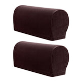 Maxbell Set of 2 Nonslip Stretch Furniture Sofa Armrest Cover Protector Chocolate
