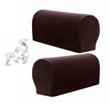 Maxbell Set of 2 Nonslip Stretch Furniture Sofa Armrest Cover Protector Chocolate