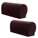Maxbell Set of 2 Nonslip Stretch Furniture Sofa Armrest Cover Protector Chocolate