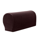 Maxbell Set of 2 Nonslip Stretch Furniture Sofa Armrest Cover Protector Chocolate