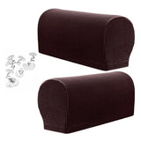 Maxbell Set of 2 Nonslip Stretch Furniture Sofa Armrest Cover Protector Chocolate