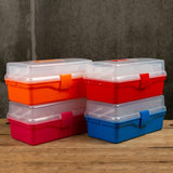 Max Multi Purpose Plastic Folded Storage Container Home Toolbox  Orange