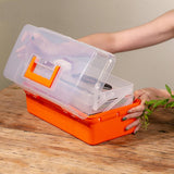 Max Multi Purpose Plastic Folded Storage Container Home Toolbox  Orange