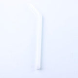 Max 1pcs Creative Curved Glass Drinking Straw Bent With Brush White