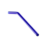 Max 1pcs Creative Curved Glass Drinking Straw Bent With Brush Dark Blue
