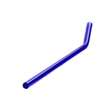 Max 1pcs Creative Curved Glass Drinking Straw Bent With Brush Dark Blue