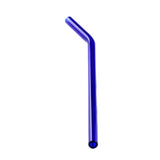 Max 1pcs Creative Curved Glass Drinking Straw Bent With Brush Dark Blue