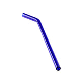 Max 1pcs Creative Curved Glass Drinking Straw Bent With Brush Dark Blue