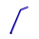 Max 1pcs Creative Curved Glass Drinking Straw Bent With Brush Dark Blue