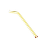 Max 1pcs Creative Curved Glass Drinking Straw Bent With Brush Yellow