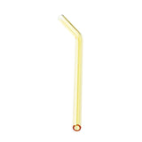 Max 1pcs Creative Curved Glass Drinking Straw Bent With Brush Yellow