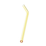 Max 1pcs Creative Curved Glass Drinking Straw Bent With Brush Yellow