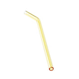 Max 1pcs Creative Curved Glass Drinking Straw Bent With Brush Yellow