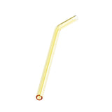 Max 1pcs Creative Curved Glass Drinking Straw Bent With Brush Yellow