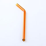 Max 1pcs Creative Curved Glass Drinking Straw Bent With Brush Brownish Gold