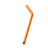 Max 1pcs Creative Curved Glass Drinking Straw Bent With Brush Brownish Gold