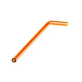 Max 1pcs Creative Curved Glass Drinking Straw Bent With Brush Brownish Gold