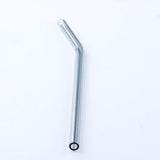 Max 1pcs Creative Curved Glass Drinking Straw Bent With Brush Grey