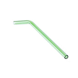 Max 1pcs Creative Curved Glass Drinking Straw Bent With Brush Lime Green