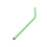 Max 1pcs Creative Curved Glass Drinking Straw Bent With Brush Lime Green