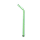 Max 1pcs Creative Curved Glass Drinking Straw Bent With Brush Lime Green