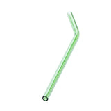 Max 1pcs Creative Curved Glass Drinking Straw Bent With Brush Lime Green