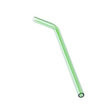 Max 1pcs Creative Curved Glass Drinking Straw Bent With Brush Lime Green