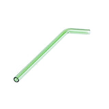 Max 1pcs Creative Curved Glass Drinking Straw Bent With Brush Lime Green