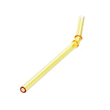 Max 1 Piece Reusable Bamboo Joint Bent Glass Drinking Straw Non-Toxic Yellow
