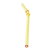 Max 1 Piece Reusable Bamboo Joint Bent Glass Drinking Straw Non-Toxic Yellow