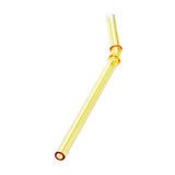 Max 1 Piece Reusable Bamboo Joint Bent Glass Drinking Straw Non-Toxic Yellow