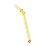 Max 1 Piece Reusable Bamboo Joint Bent Glass Drinking Straw Non-Toxic Yellow