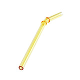 Max 1 Piece Reusable Bamboo Joint Bent Glass Drinking Straw Non-Toxic Yellow