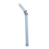 Max 1 Piece Reusable Bamboo Joint Bent Glass Drinking Straw Non-Toxic Gray