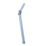 Max 1 Piece Reusable Bamboo Joint Bent Glass Drinking Straw Non-Toxic Gray